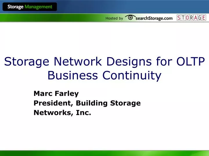 storage network designs for oltp business continuity n.