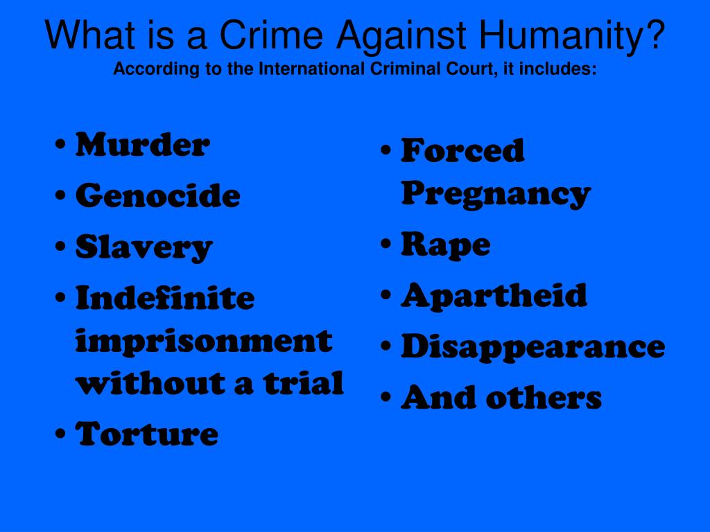 PPT - Crimes Against Humanity PowerPoint Presentation, free download ...