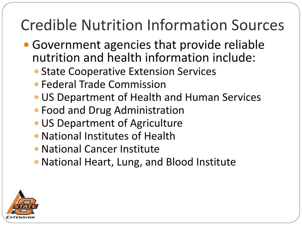 Ppt Evaluating Nutrition Information