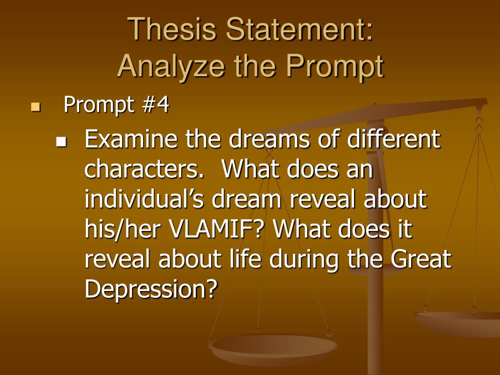 thesis statement about dreams