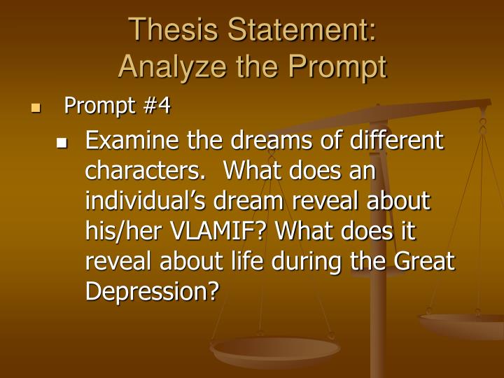 a good thesis statement about dreams