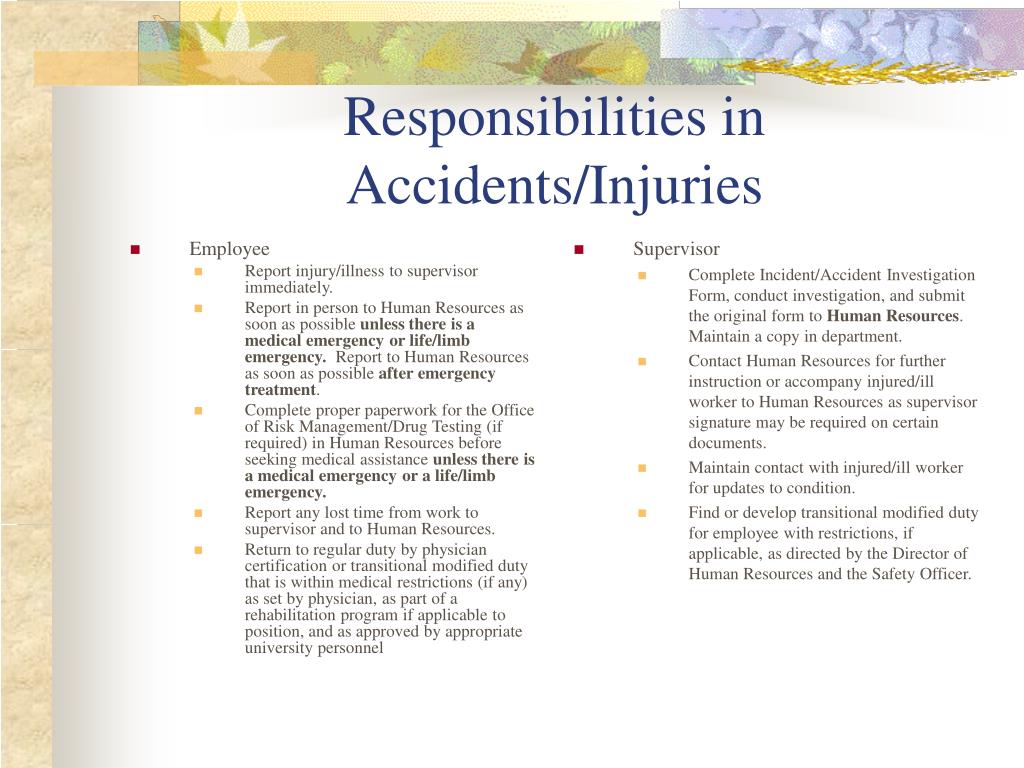assignment of responsibility for an accident