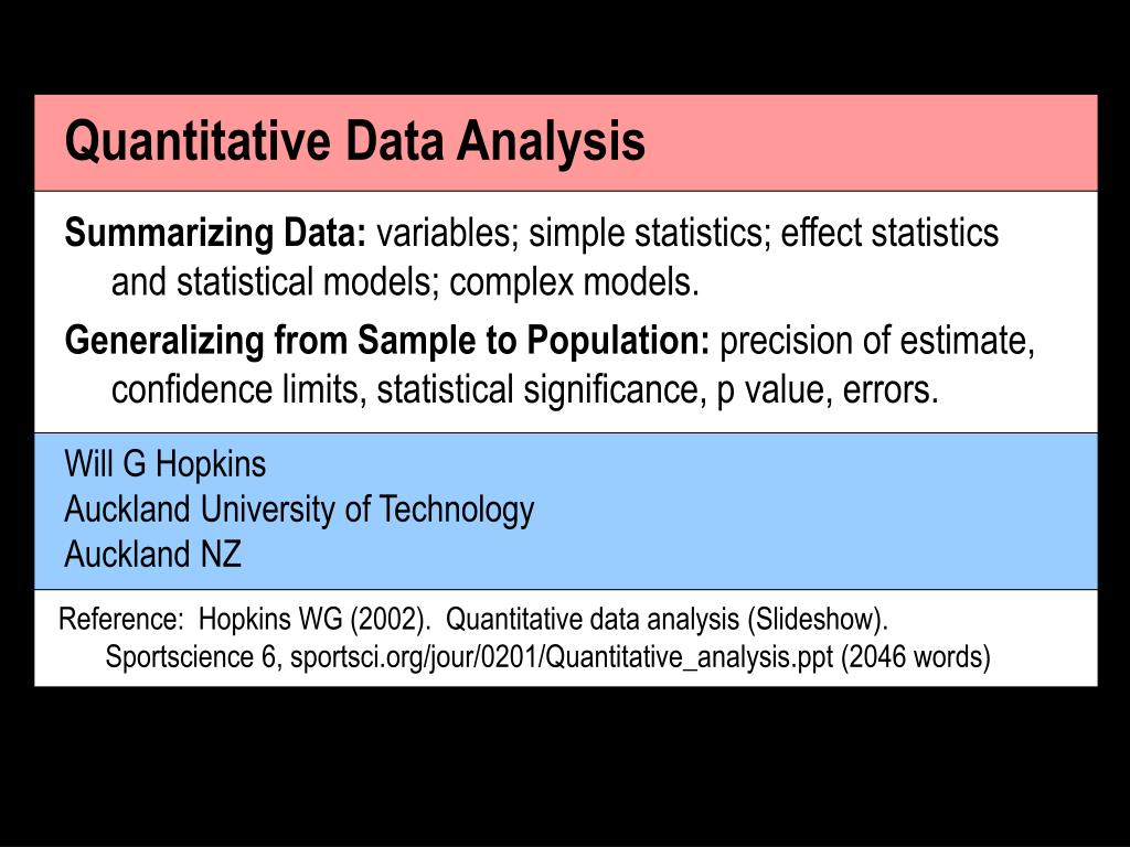 presentation of quantitative data
