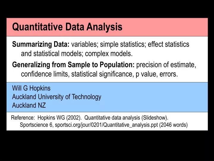 quantitative research presentation of data