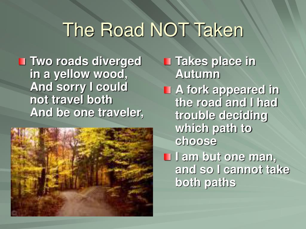 PPT - The Road Not Taken Robert Frost PowerPoint Presentation, free ...