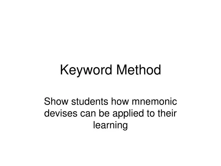 keyword method n.