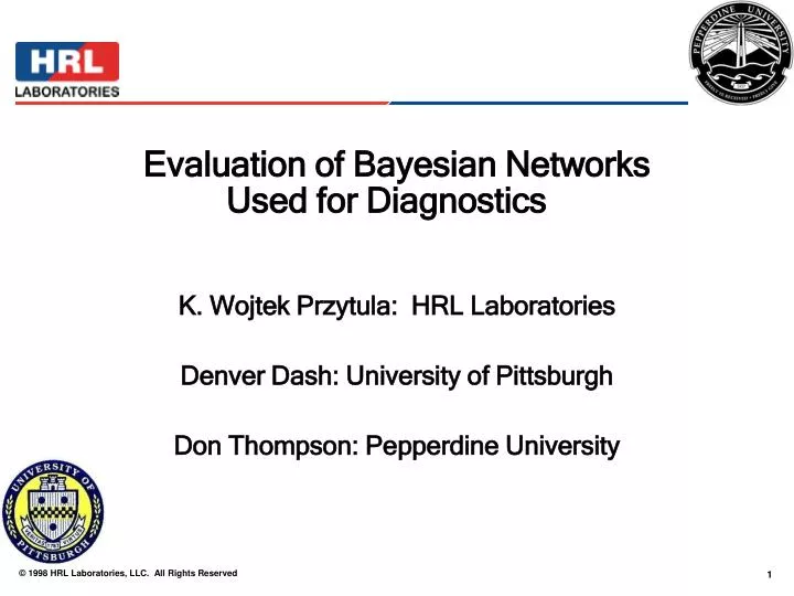 evaluation of bayesian networks used for diagnostics 1 n.
