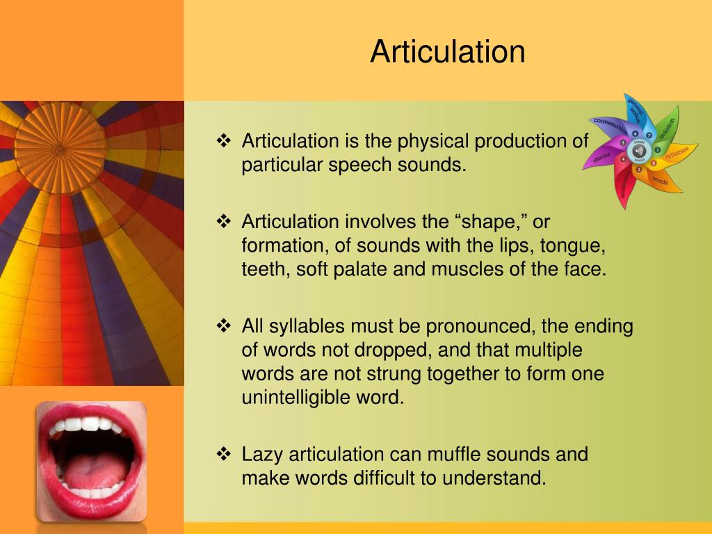 speech definition of articulation