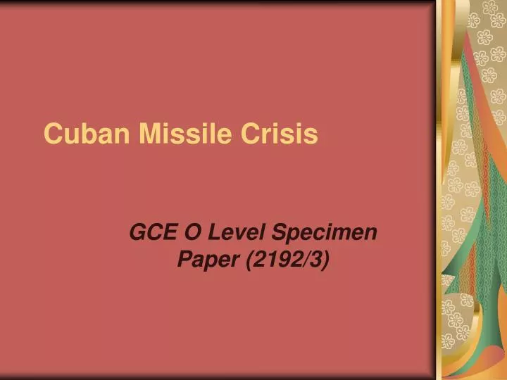 cuban missile crisis n.