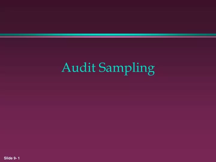 audit sampling n.