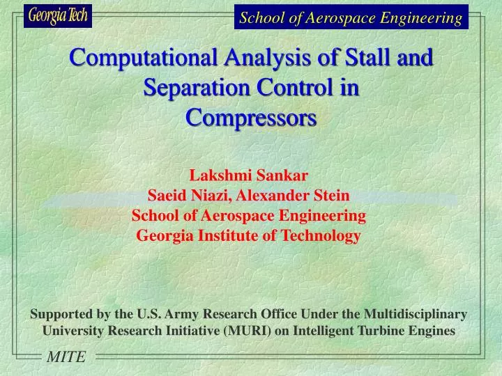 PPT - Computational Analysis of Stall and Separation Control in Compressors  PowerPoint Presentation - ID:1457791