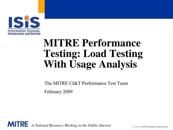 mitre performance testing load testing with usage analysis n.