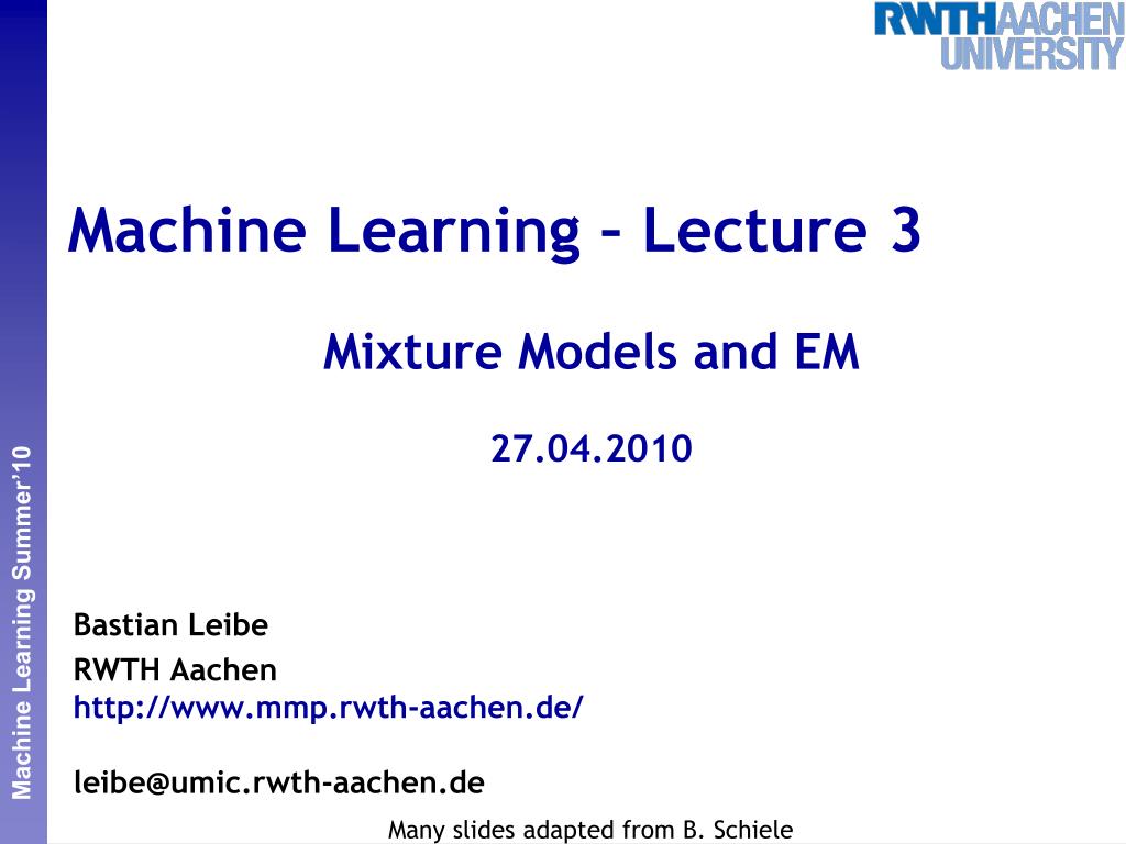 Machine learning sale rwth