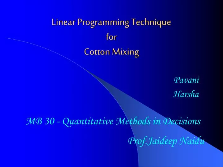 application of linear programming technique for Linear programming: linear programming, mathematical technique for maximizing or minimizing a linear function. application of linear programming technique for Linear programming: linear programming, mathematical technique for maximizing or minimizing a linear function.