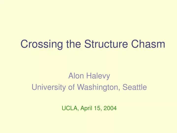 crossing the structure chasm n.