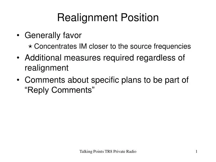realignment position n.