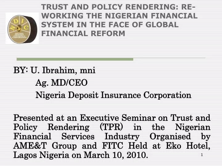 the financial system in nigeria Efficiency in the clearing of financial instruments between the banks and central bank of nigeria asian economic and financial review, 2015, 5(3): 521-531. the financial system in nigeria Efficiency in the clearing of financial instruments between the banks and central bank of nigeria asian economic and financial review, 2015, 5(3): 521-531.