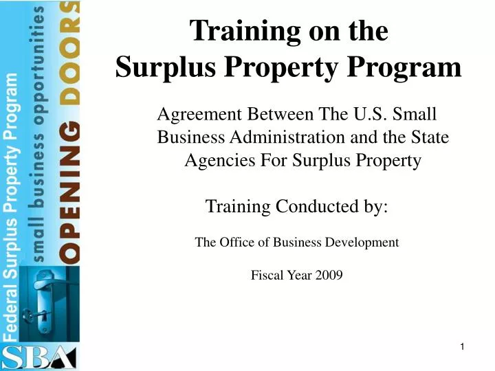 PPT Training on the Surplus Property Program PowerPoint Presentation