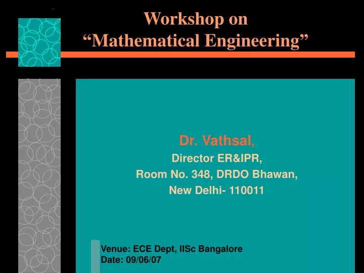workshop on mathematical engineering n.