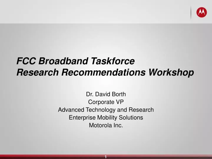 fcc broadband taskforce research recommendations workshop n.