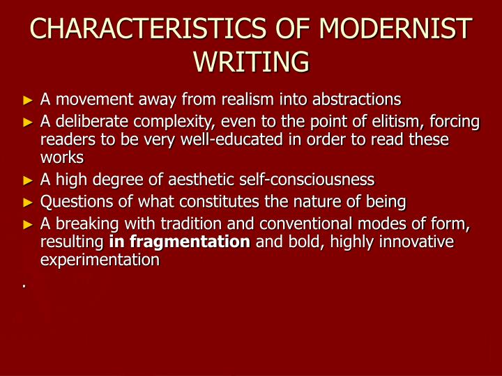 essay about modernism in american literature