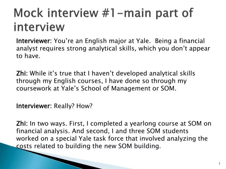 personal statement for mock interview