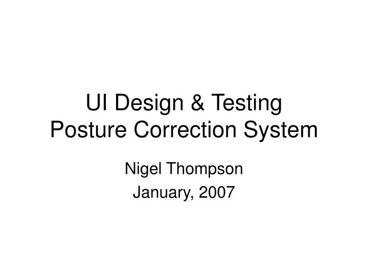 ui design testing posture correction system n.