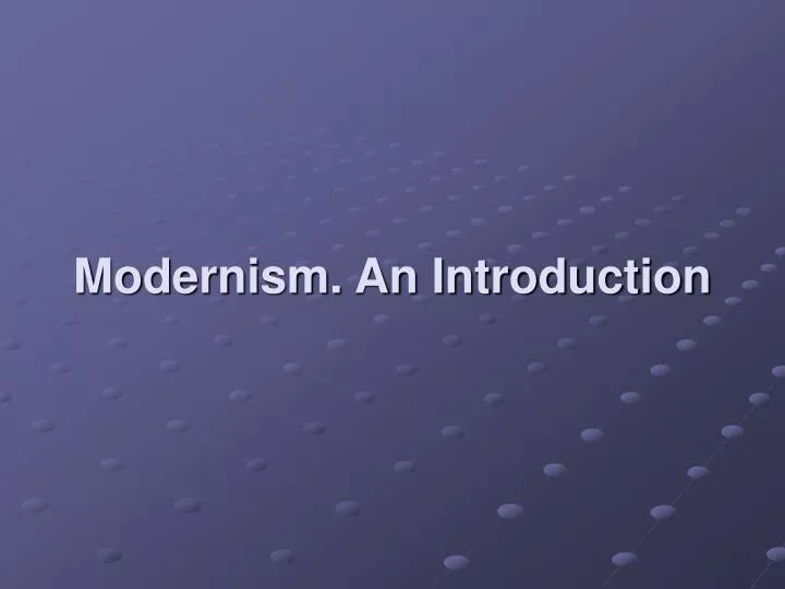 modernism an introduction n.