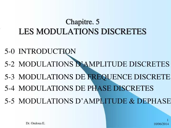 chapitre 5 les modulations discretes n.