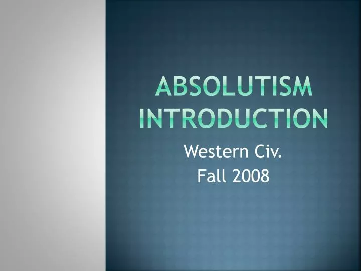 absolutism introduction n.
