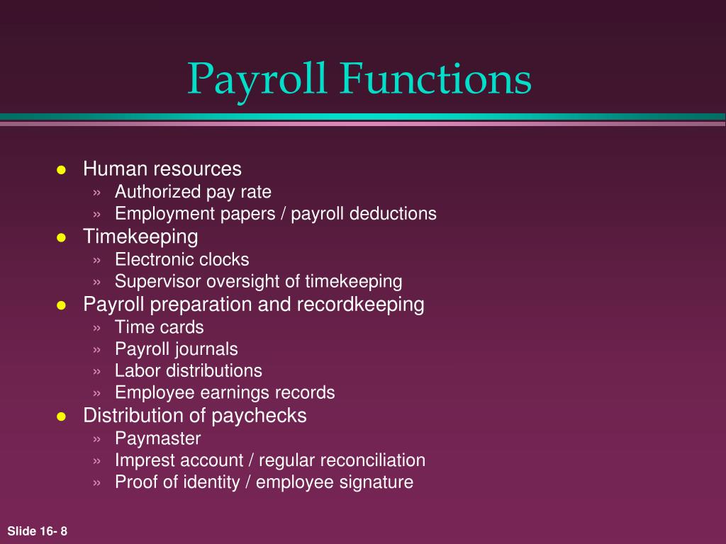 essays payroll functions