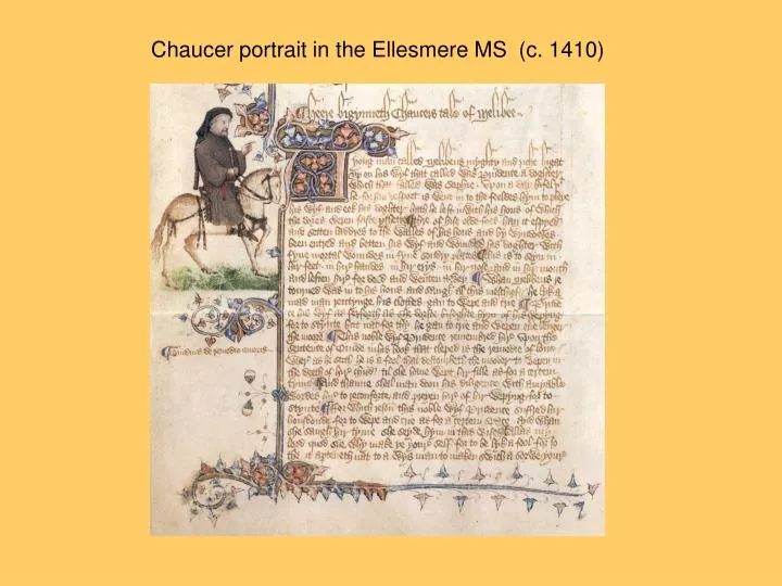 chaucer portrait in the ellesmere ms c 1410 n.