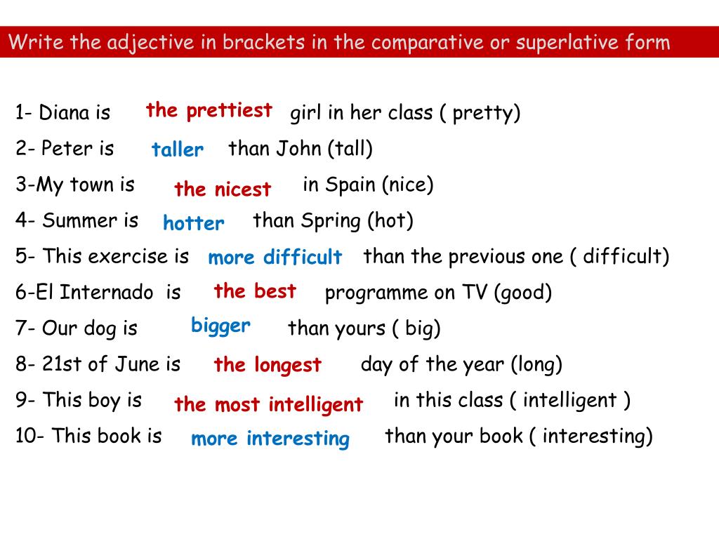 Write the comparative of these adjectives. Предложения с Comparative. Adjective Comparative Superlative таблица. Предложения с Comparative adjectives. Superlative предложения.