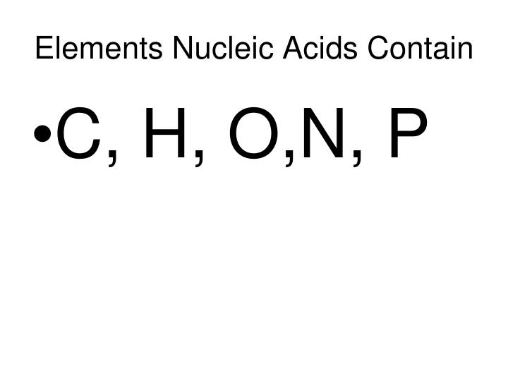 elements of nucleic acids