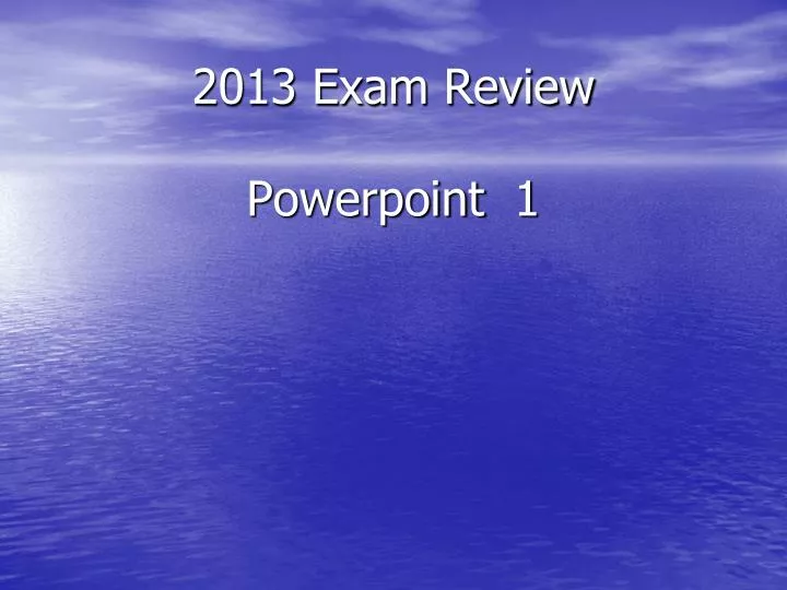 2013 exam review n.
