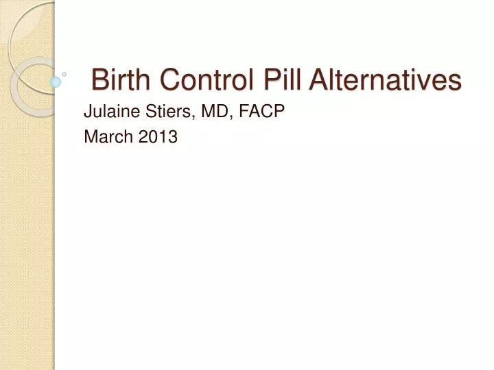 Alternatives To Birth Control