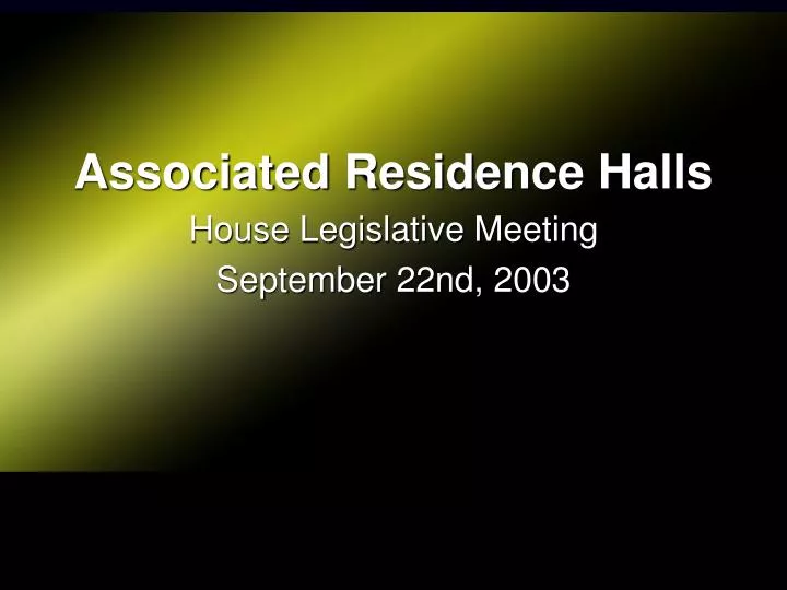 associated residence halls n.