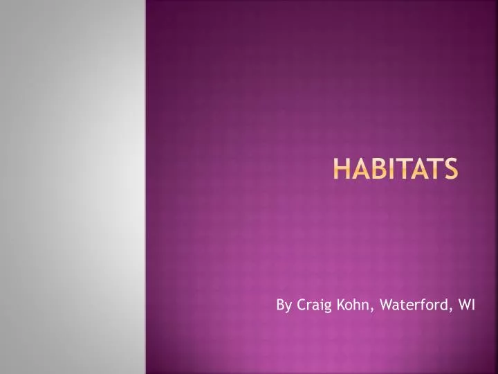 habitats n.