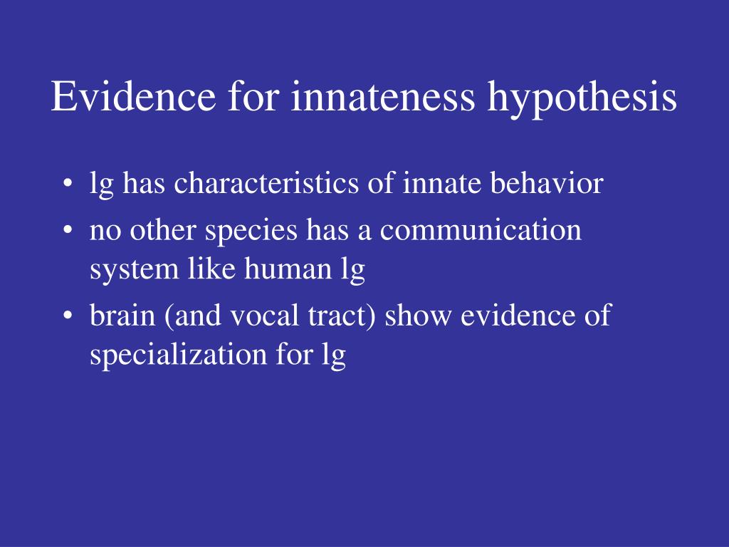 innateness hypothesis meaning in english