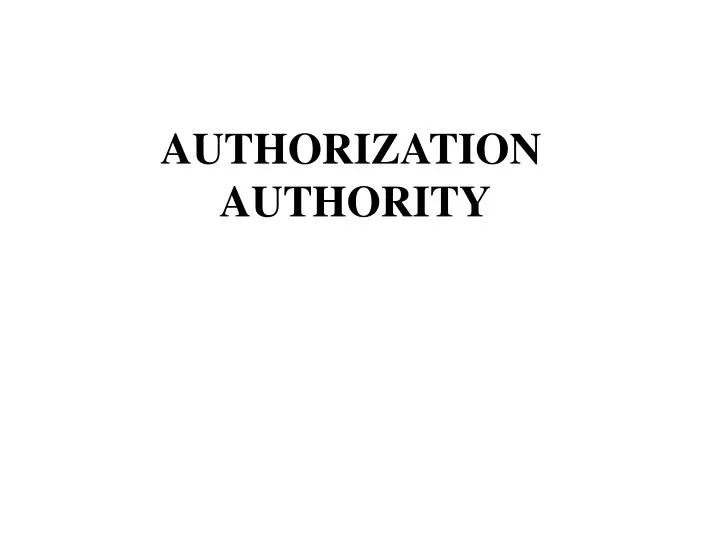 authorization authority n.