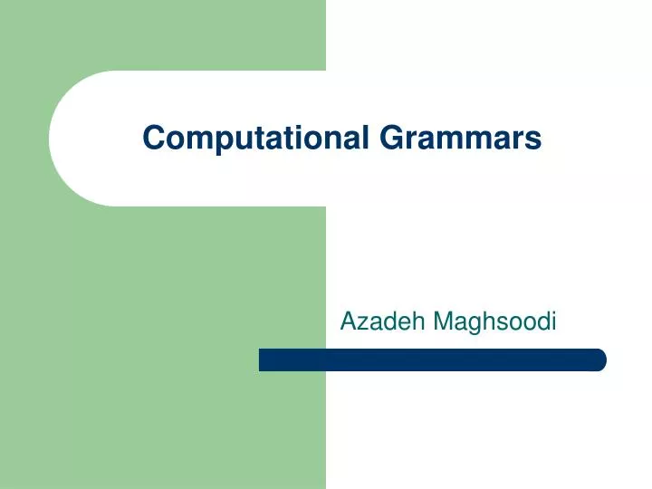 computational grammars n.