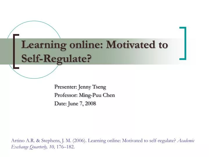 learning online motivated to self regulate n.