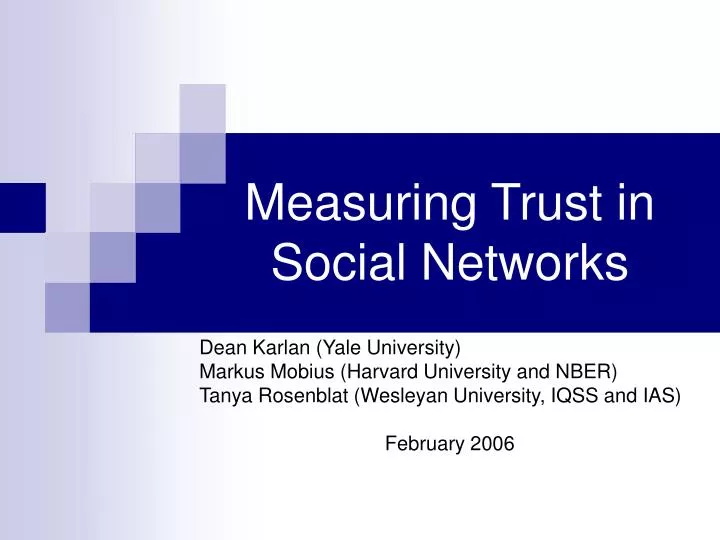 measuring trust in social networks n.