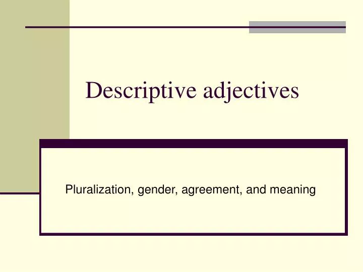 descriptive adjectives n.