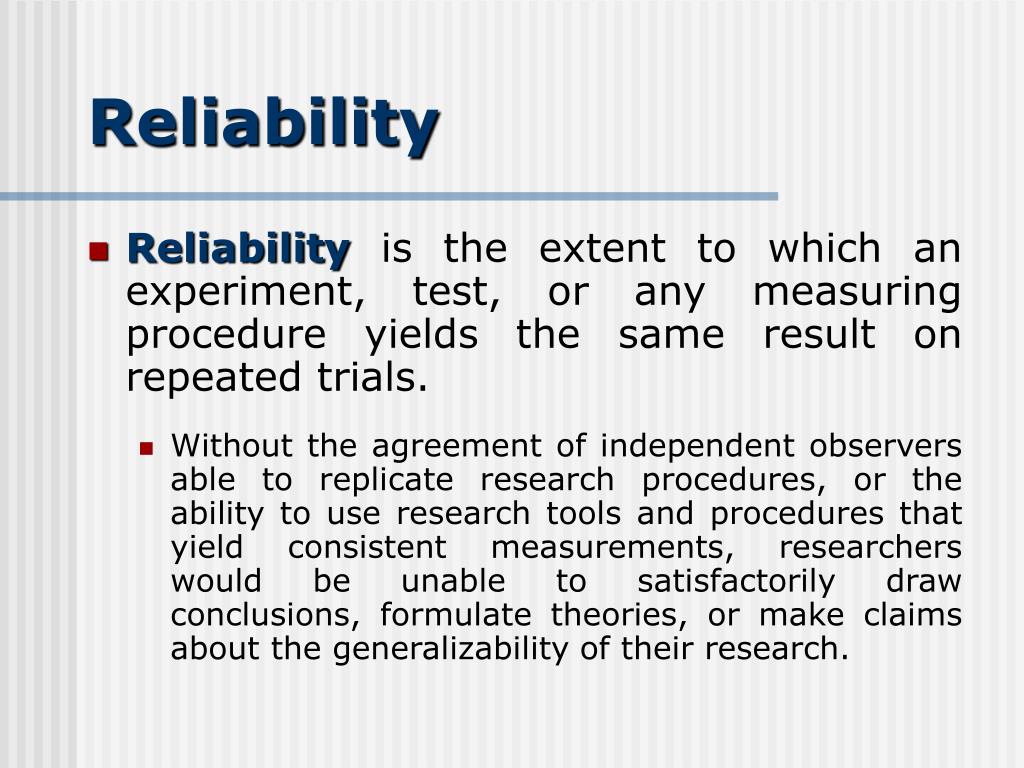 reliability in research purpose