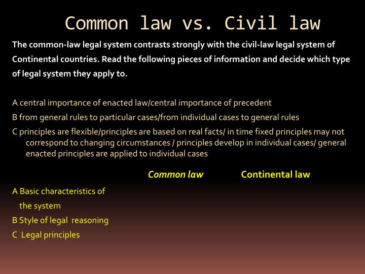 common law civil law common law civil law