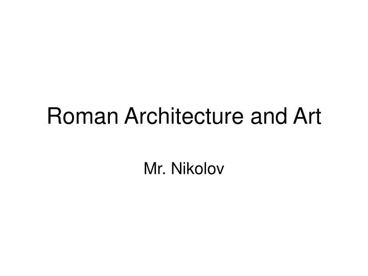 roman architecture and art n.