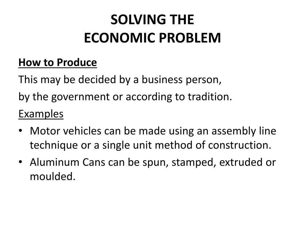 solving economic problems
