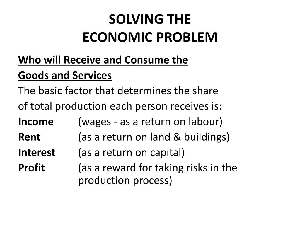 solution to a economic problem