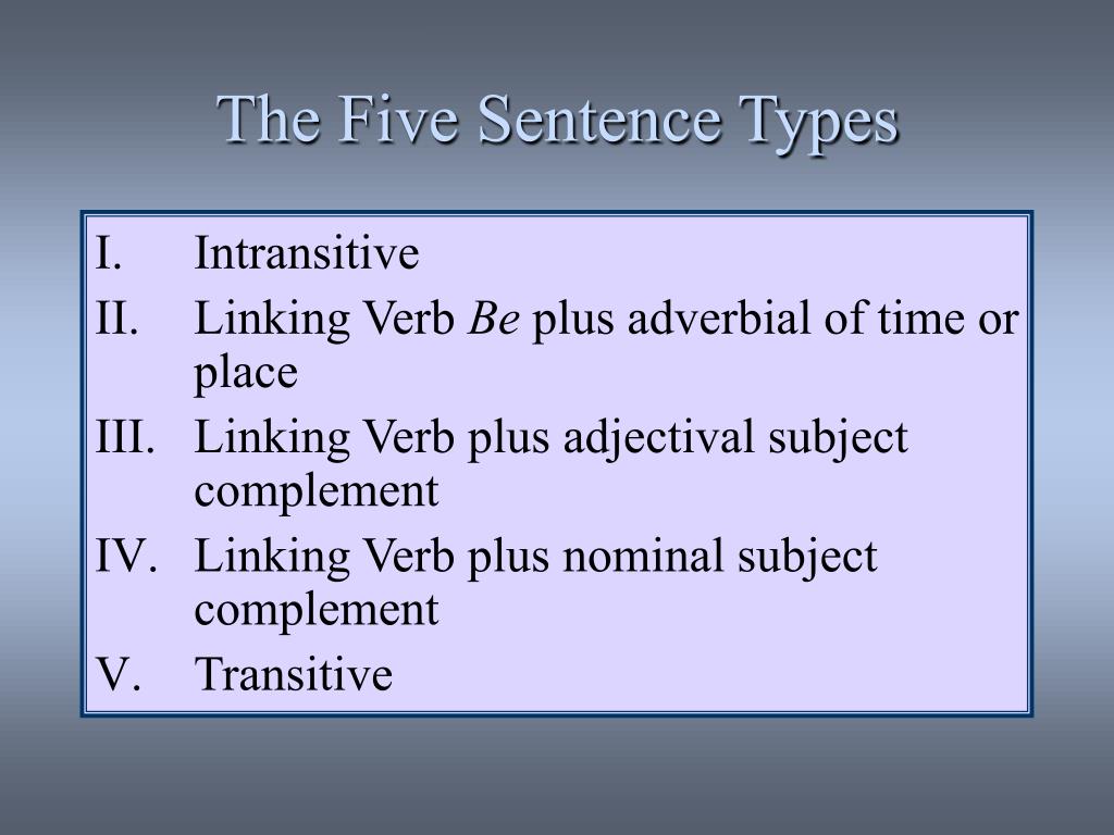 PPT The Five Basic Sentence Types PowerPoint Presentation Free 